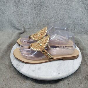 Jack Rogers Shoes Womens Size 9 Georgica Brown Slip On Thong Sandals